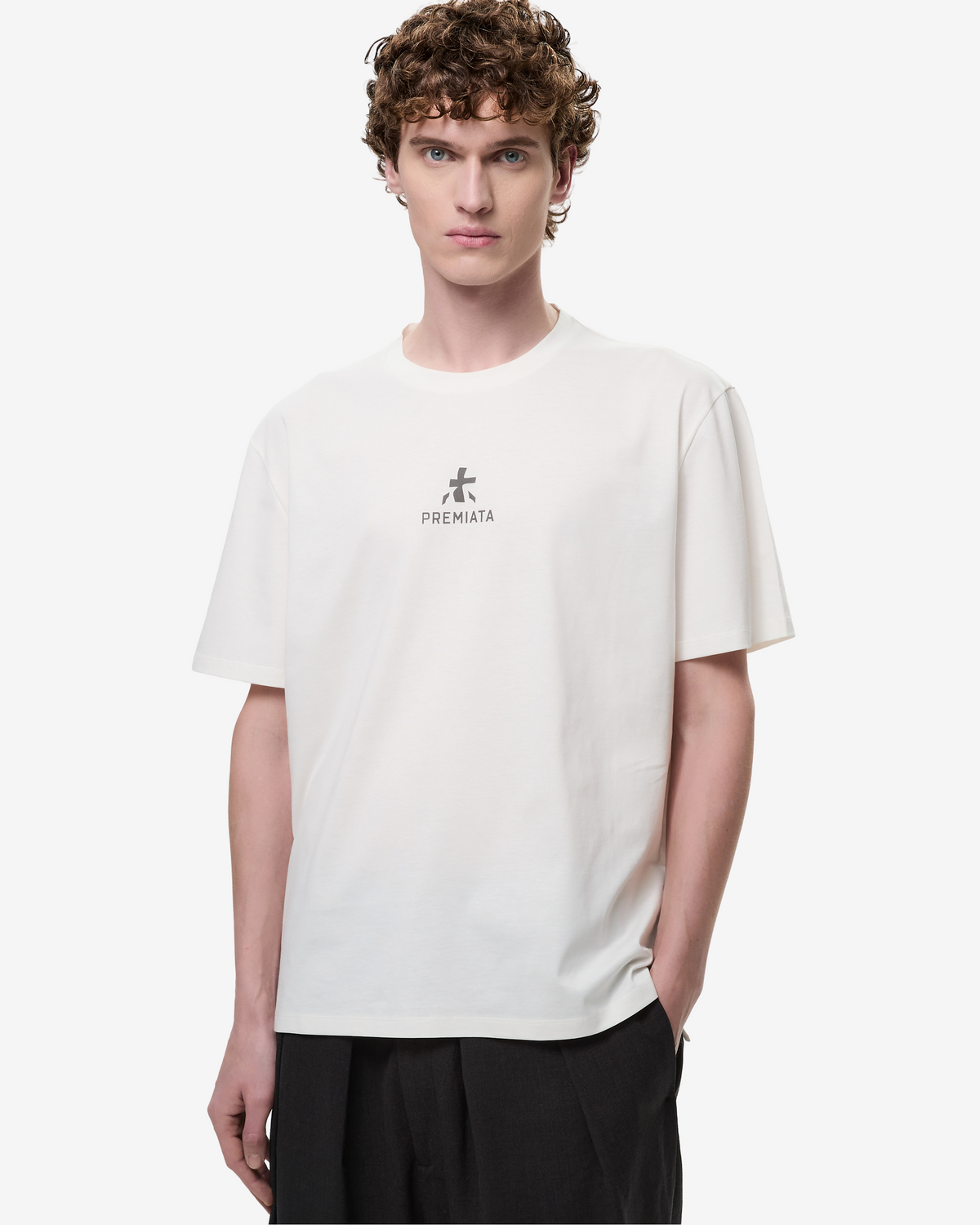 Tシャツ・カットソー PREMIATA SS25 Cotton jersey T-shirt (PA1017 WHITE) Cotton T-Shirt with Bonded Details and Hot Finish White