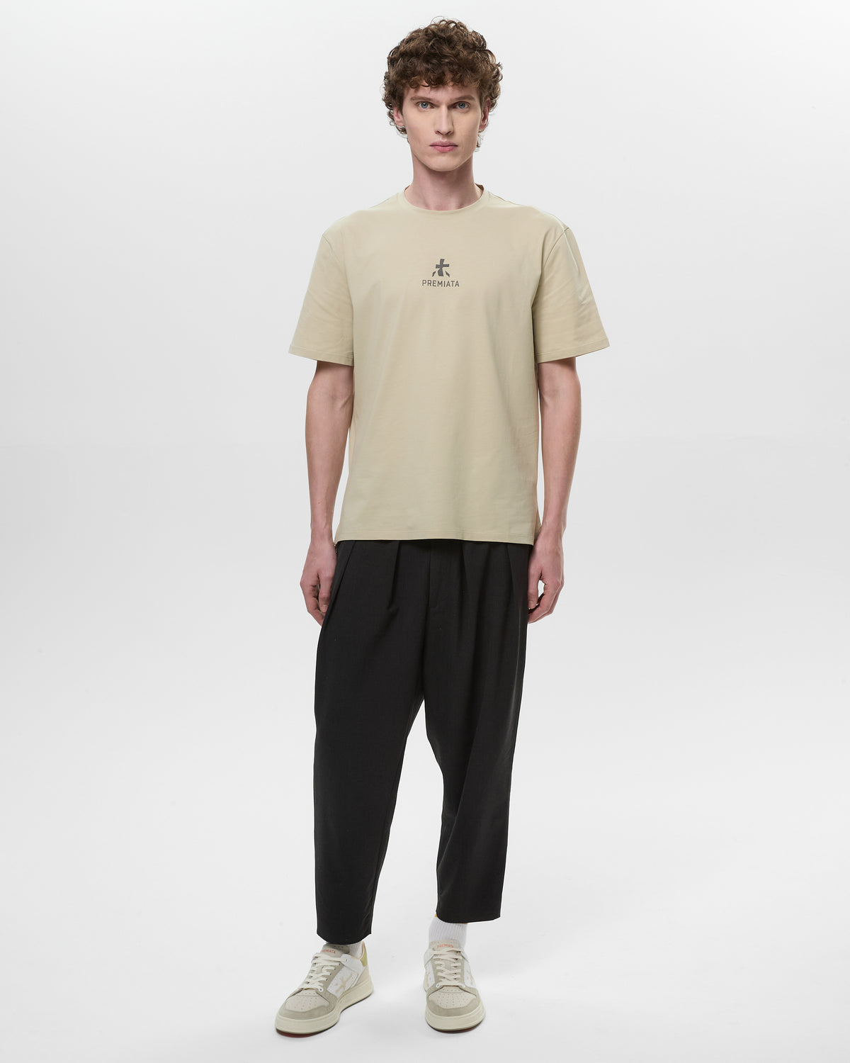 Cotton T-Shirt with Bonded Details and Hot Finish Green