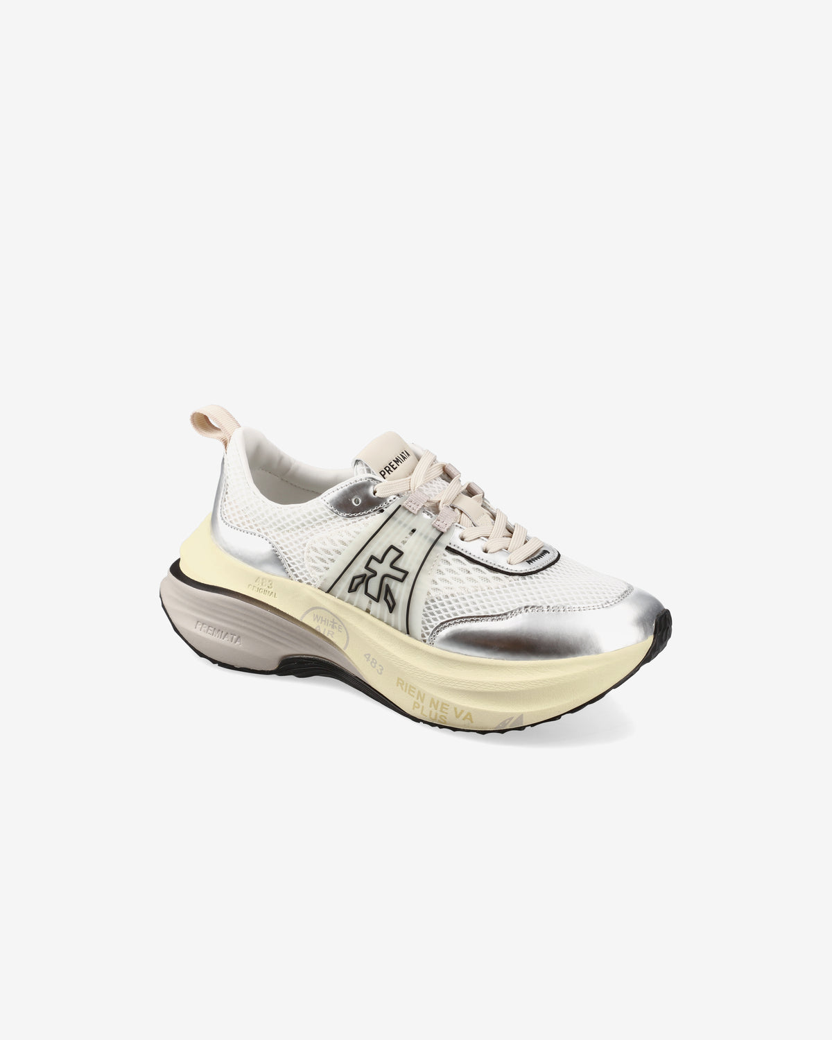 スニーカー PREMIATA Women Sneakers HILL7509 WHITE Premiata – Pink White Nylon Hill 7509 Sneakers – Volpi Donna