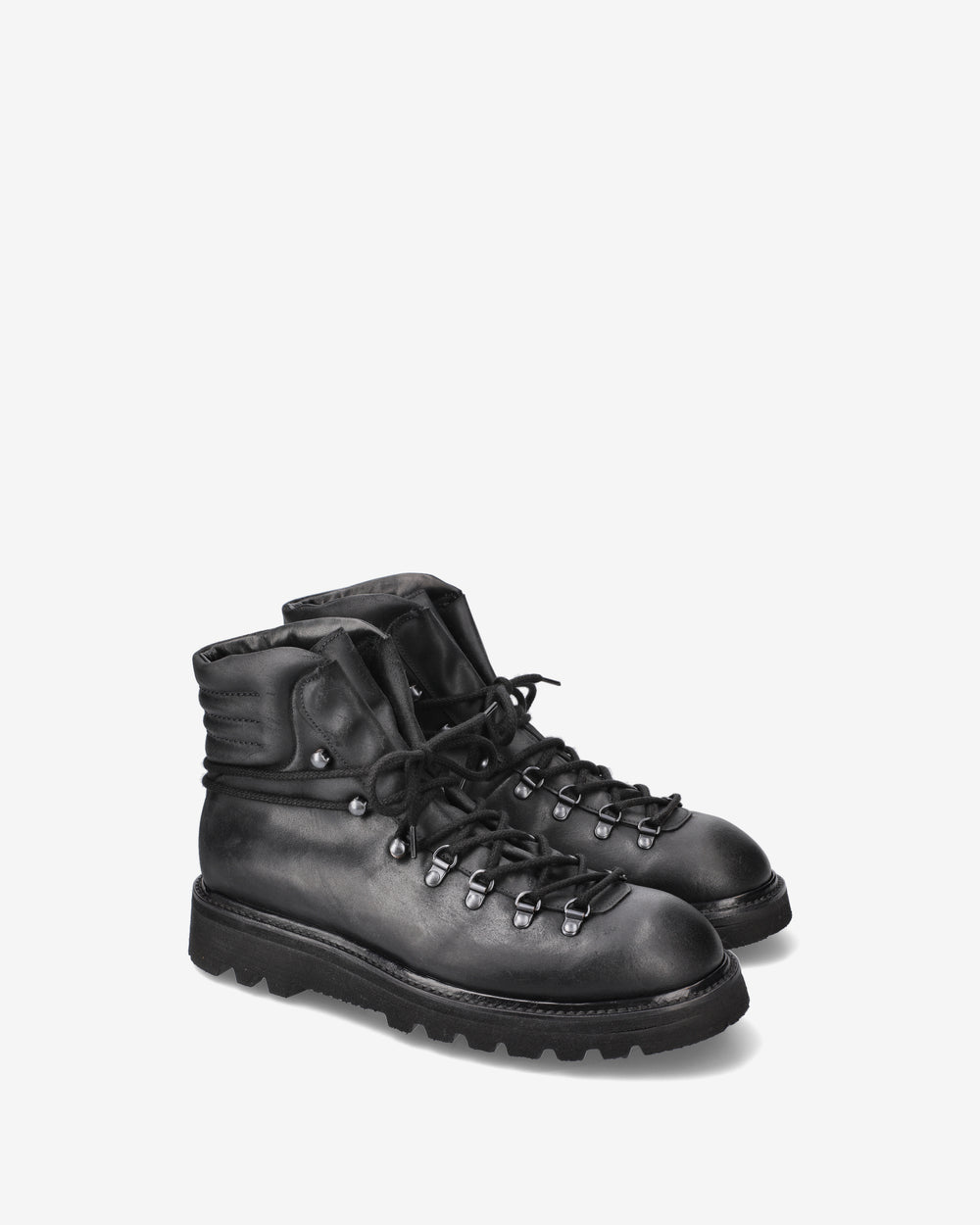Leather lace-up ankle boots