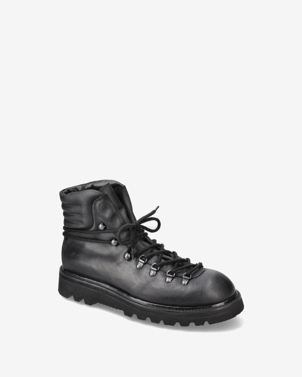 Leather lace-up ankle boots