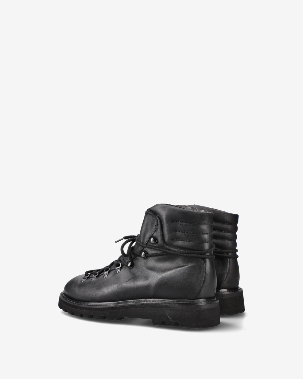 Leather lace-up ankle boots