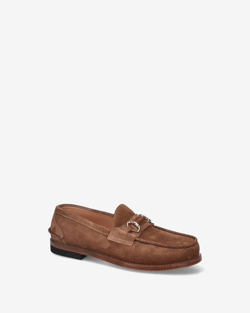 Suede loafers with buckle