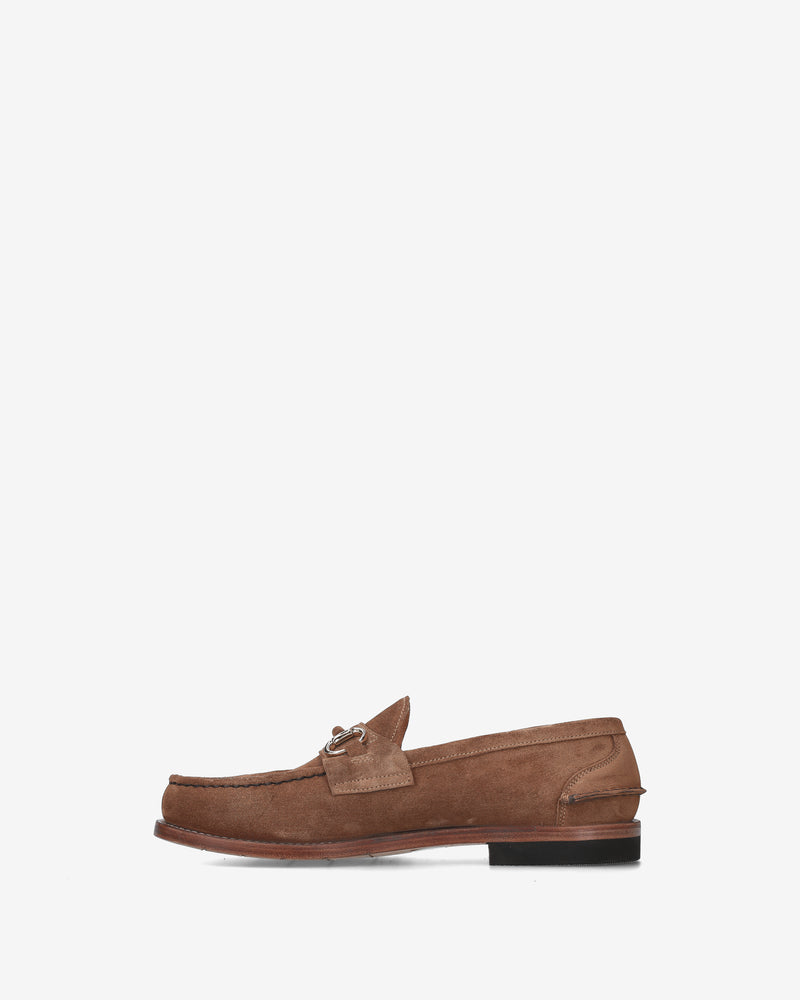 Suede loafers with buckle