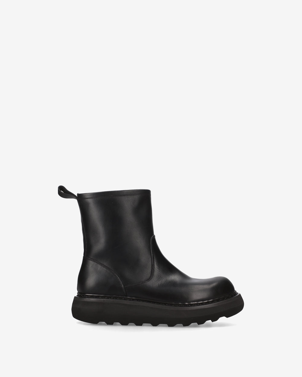 Maxi Ankle Boots in Black Elba Leather