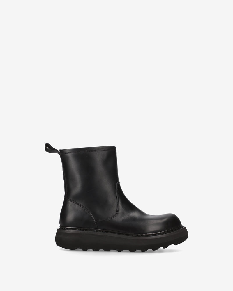 Maxi Ankle Boots in Black Elba Leather