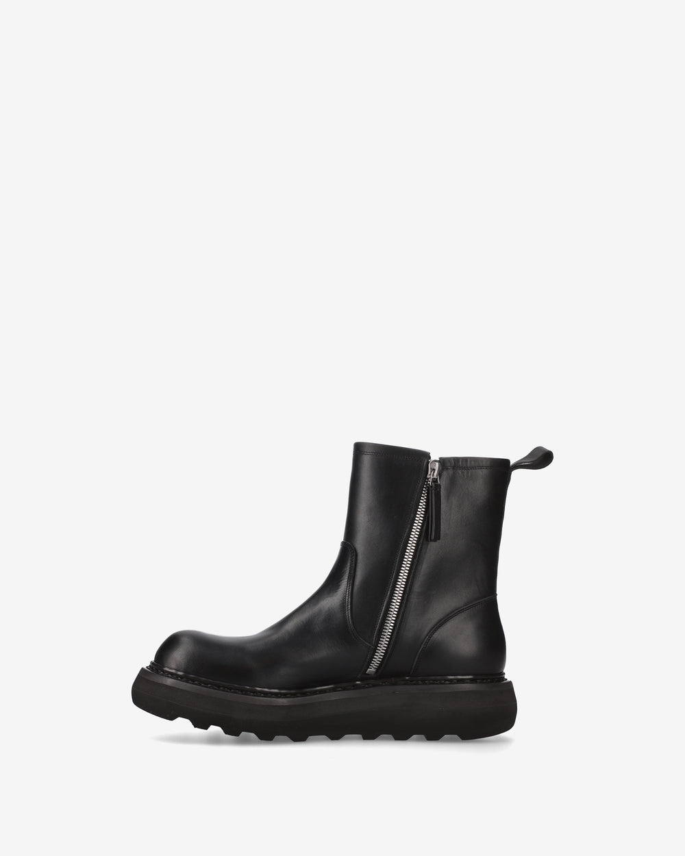Maxi Ankle Boots in Black Elba Leather