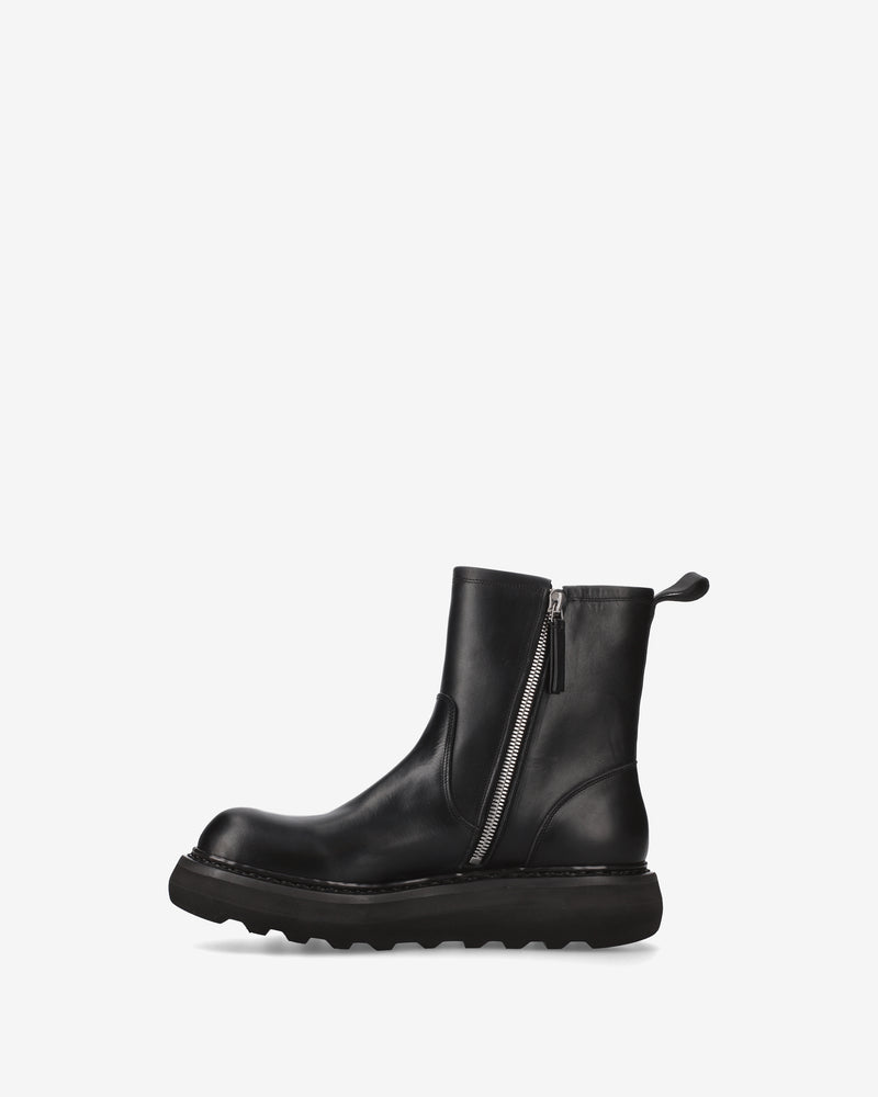 Maxi Ankle Boots in Black Elba Leather