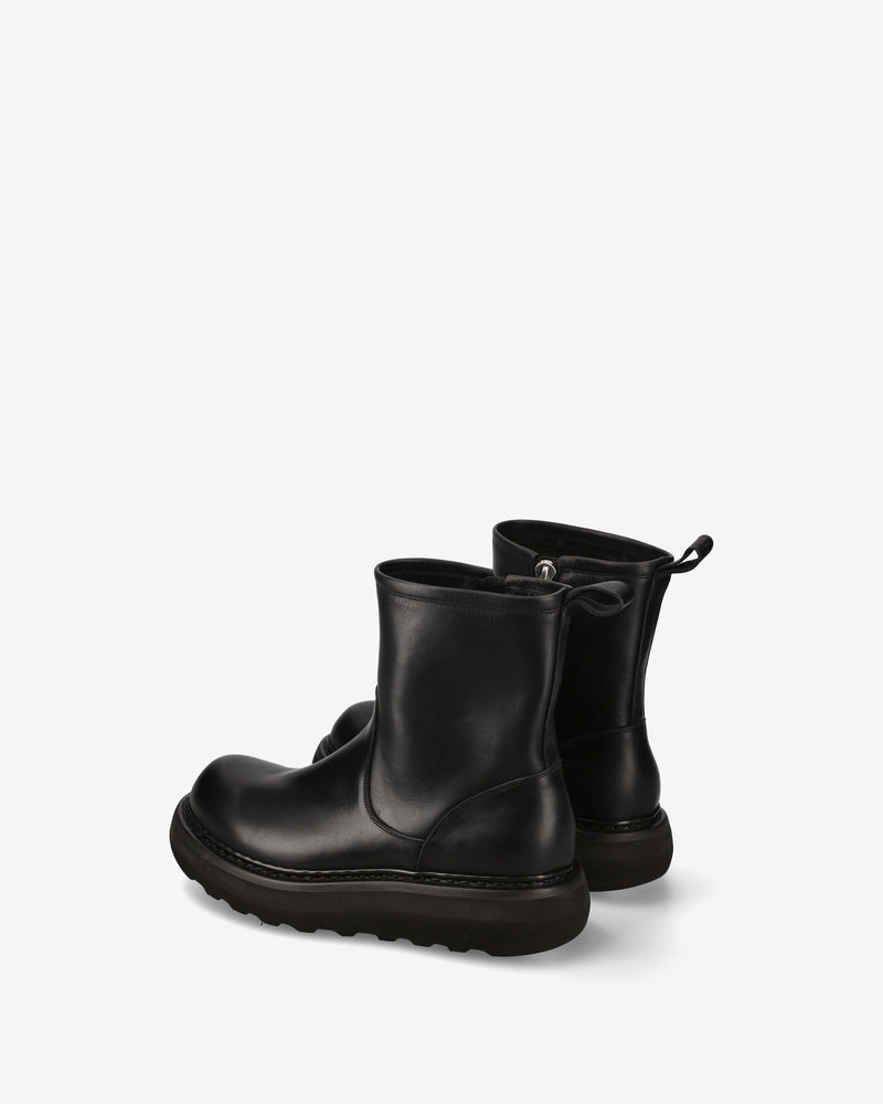 Maxi Ankle Boots in Black Elba Leather