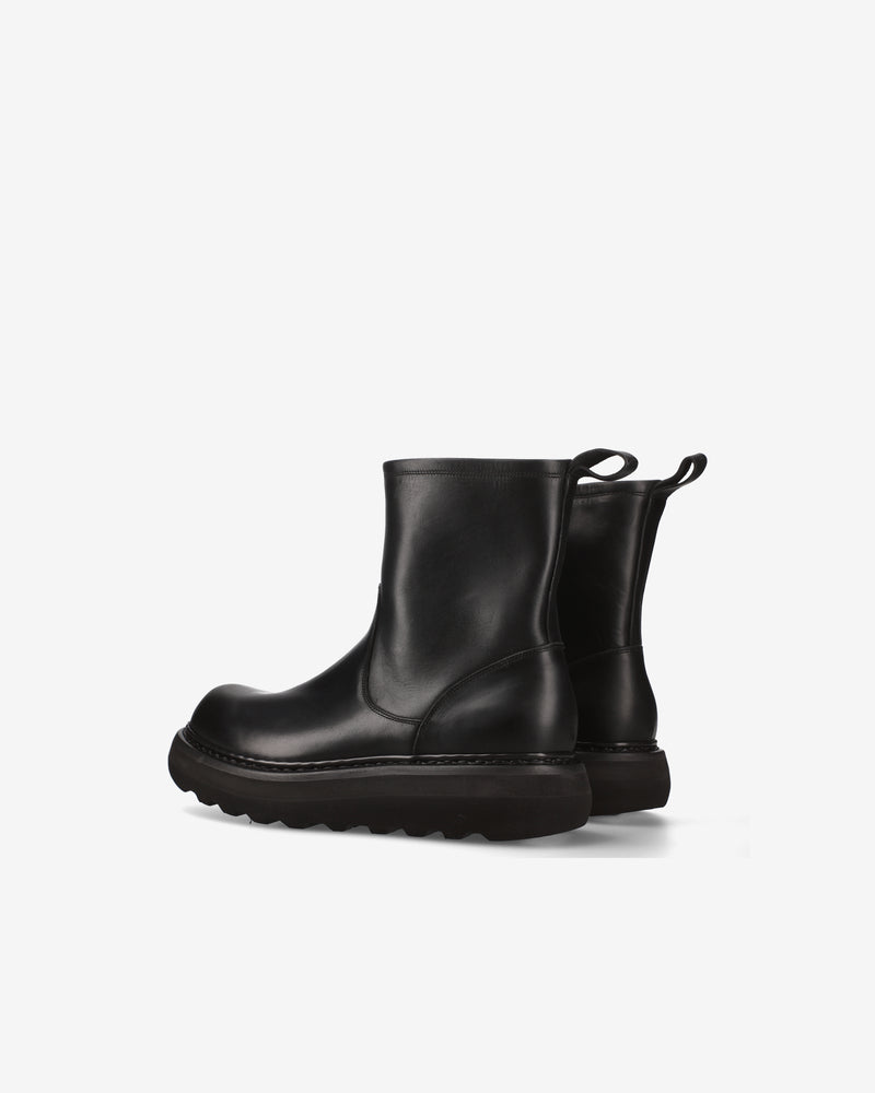 Maxi Ankle Boots in Black Elba Leather
