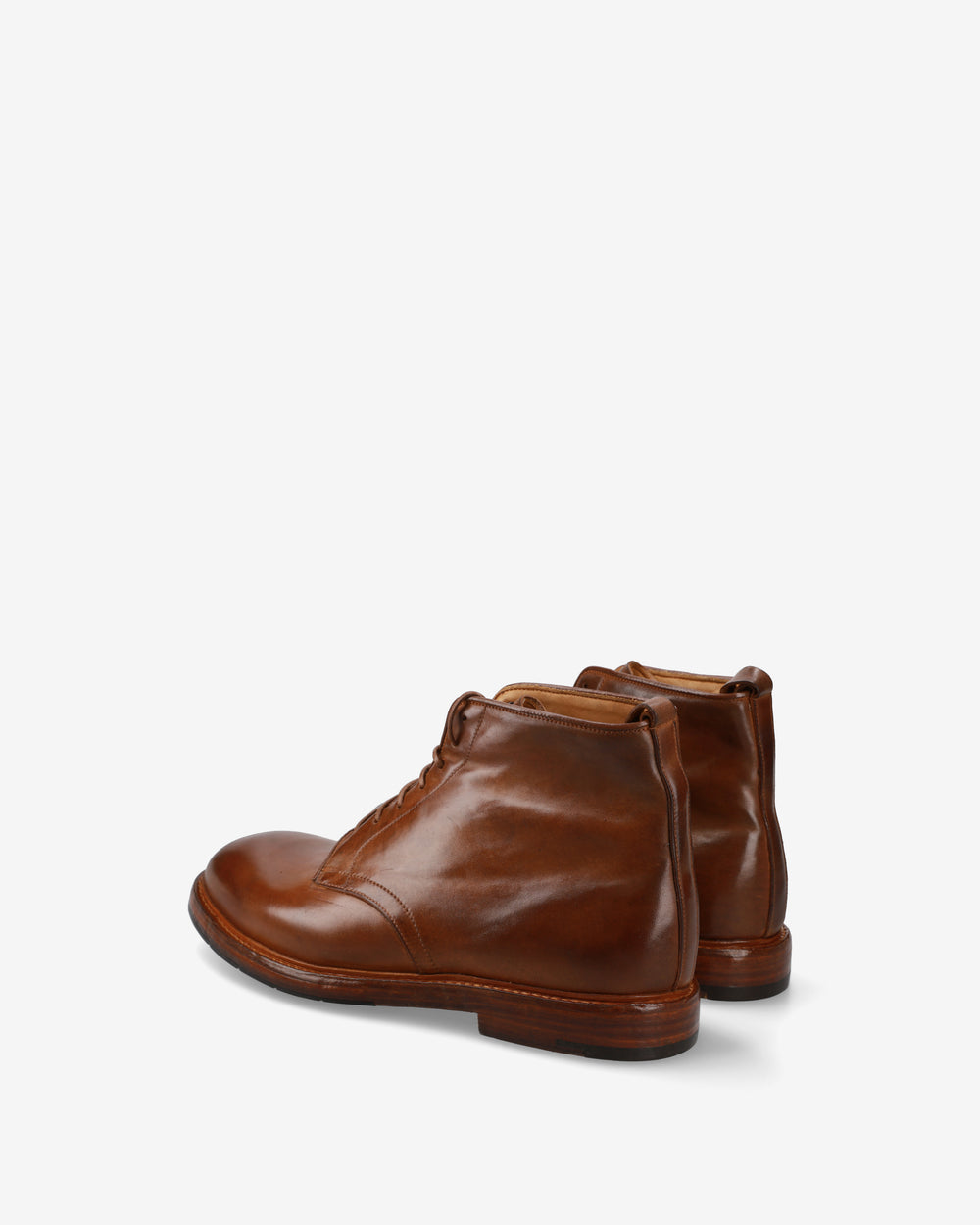 Cordovan lace-up ankle boots