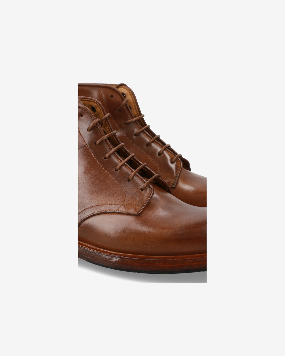 Cordovan lace-up ankle boots