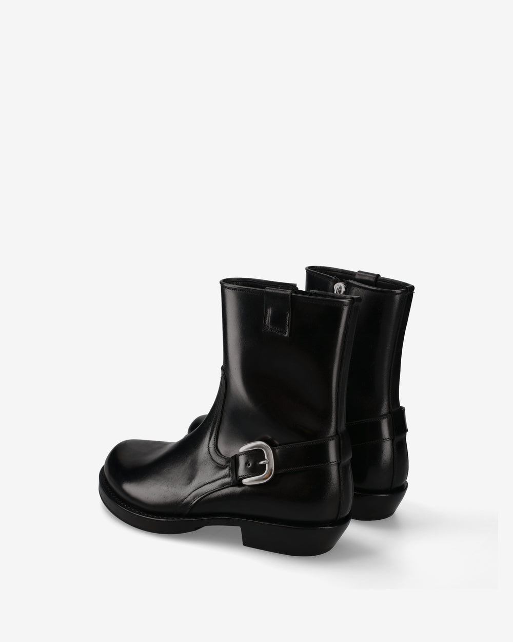 Engineer Ankle Boots in Black Calfskin