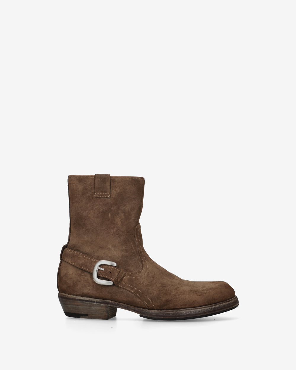 Vintage Brown Biker Ankle Boots