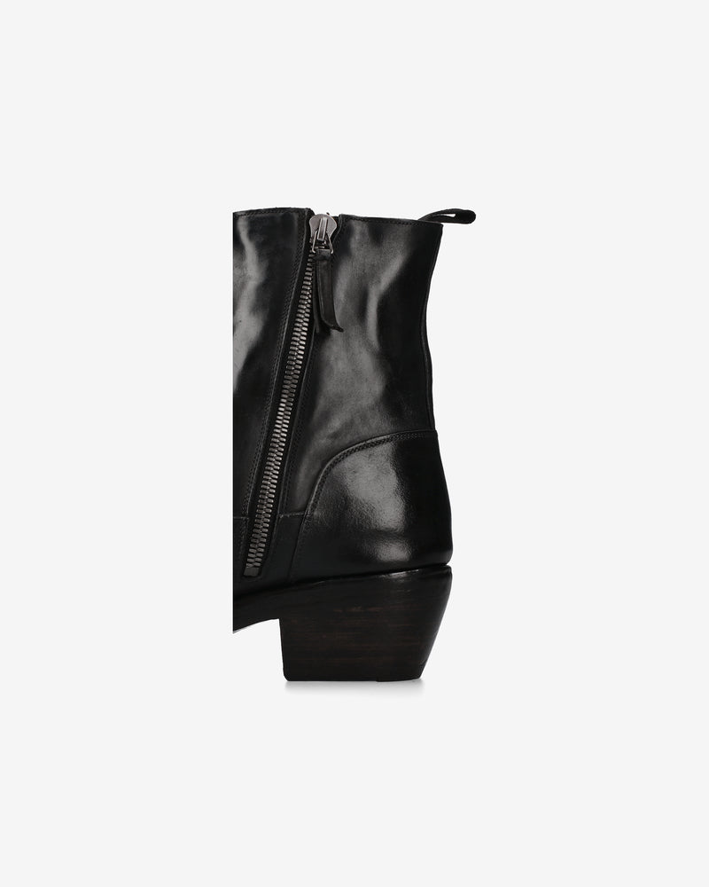 Stivaletto Texano in cordovan nero