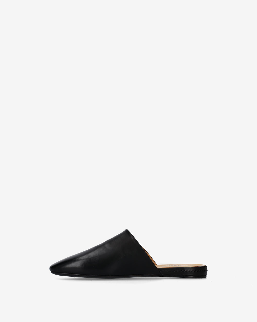 Black Leather Mules