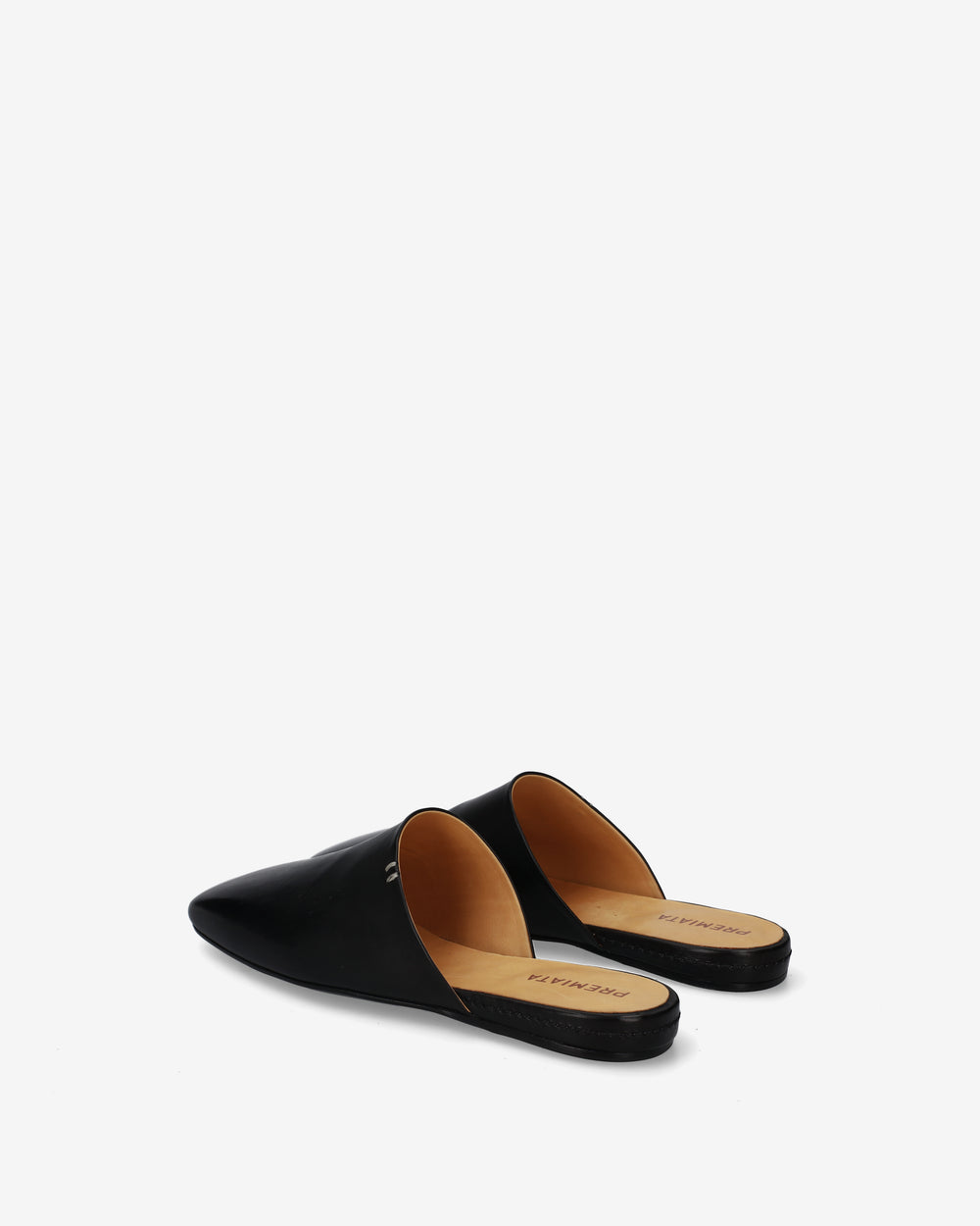 Black Leather Mules