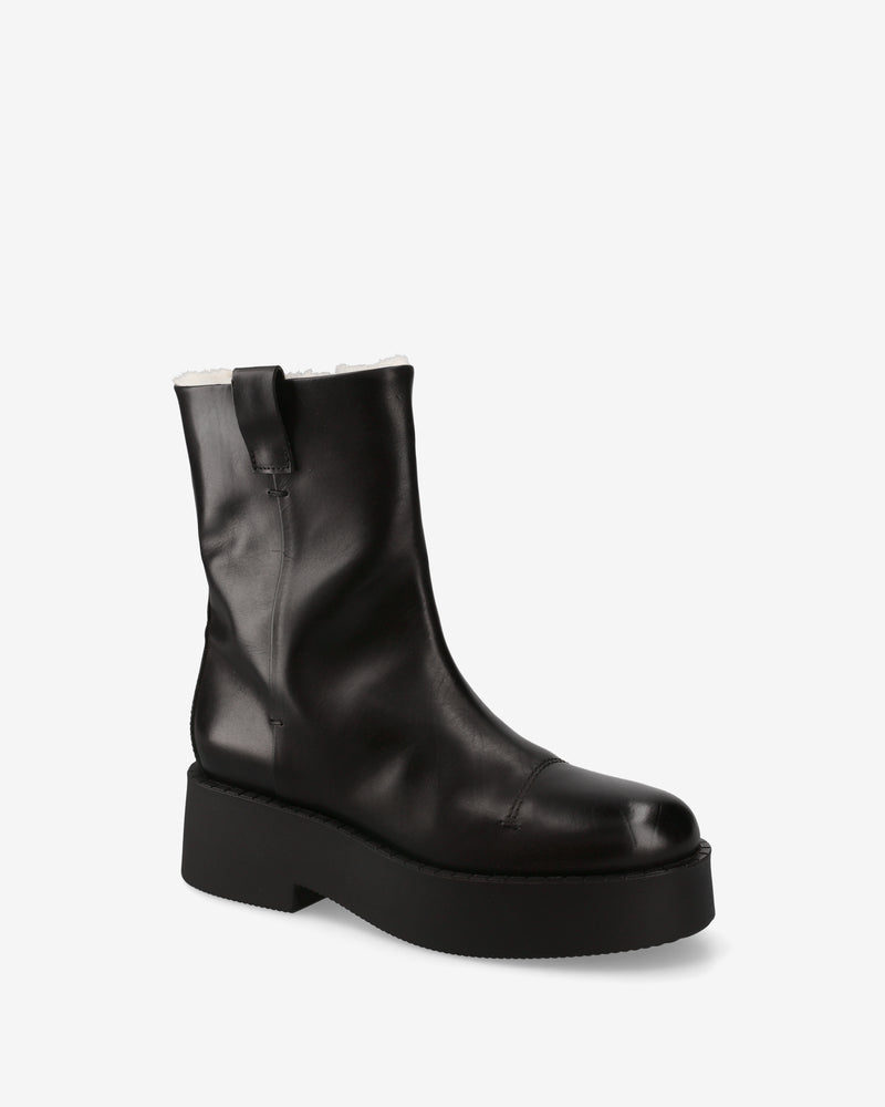 Leather platform ankle boots