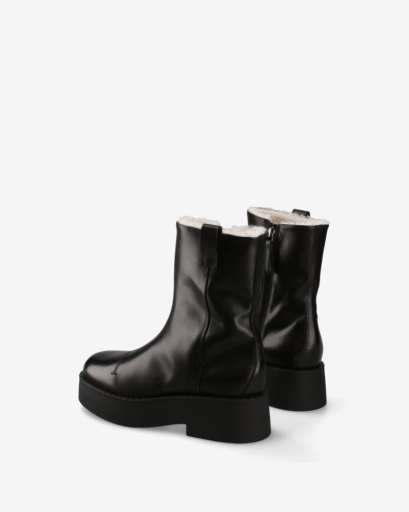 Leather platform ankle boots
