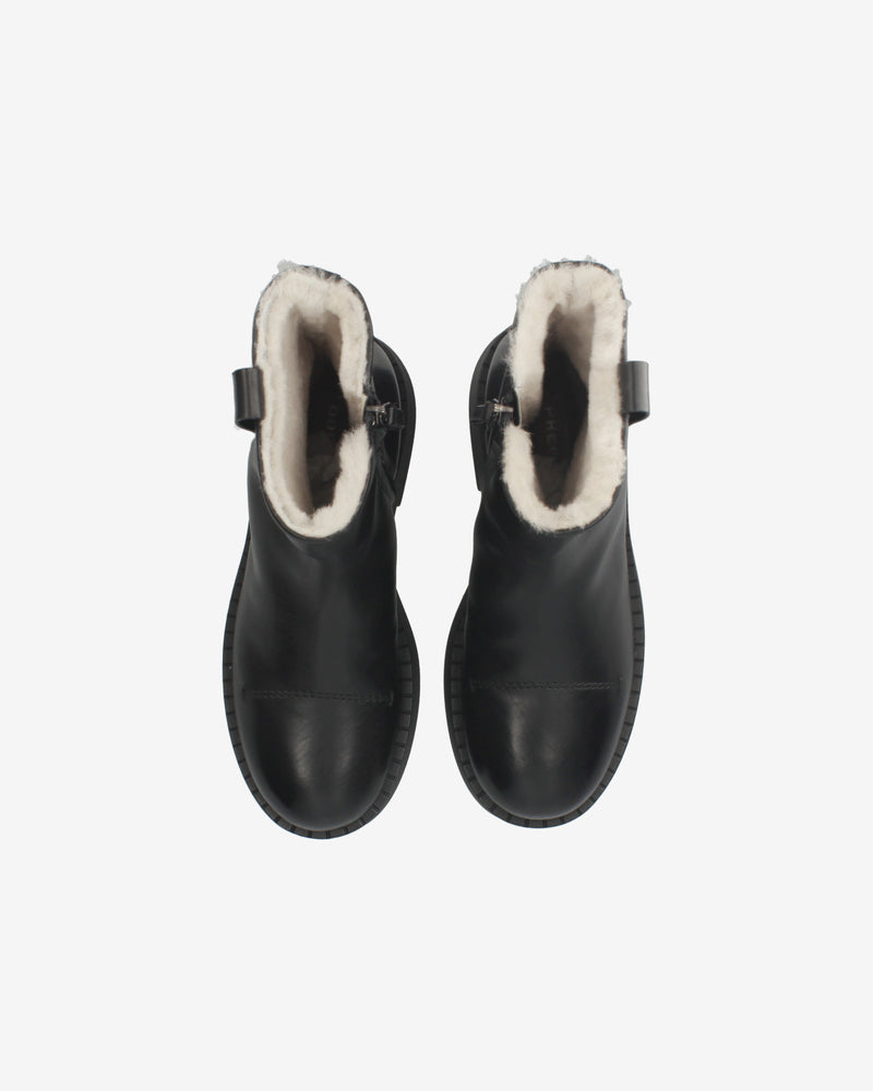 Leather platform ankle boots