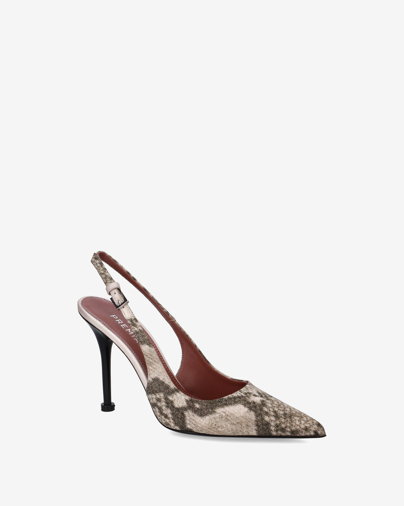 Python print leather slingback pumps