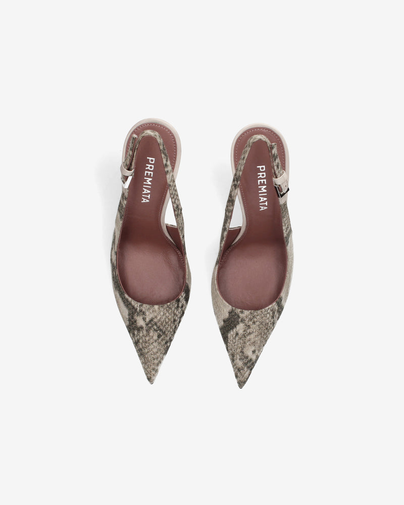 Python print leather slingback pumps