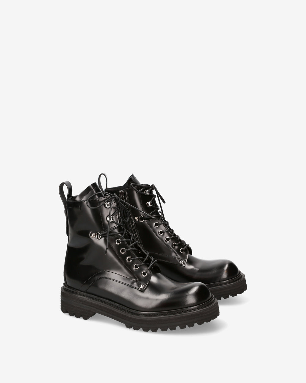 Anfibio Platform nero in pelle