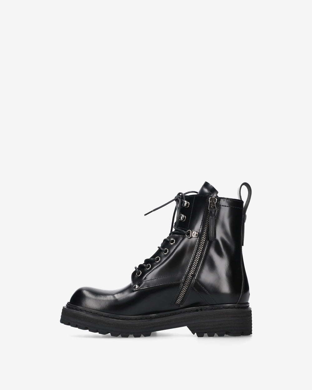 Anfibio Platform nero in pelle