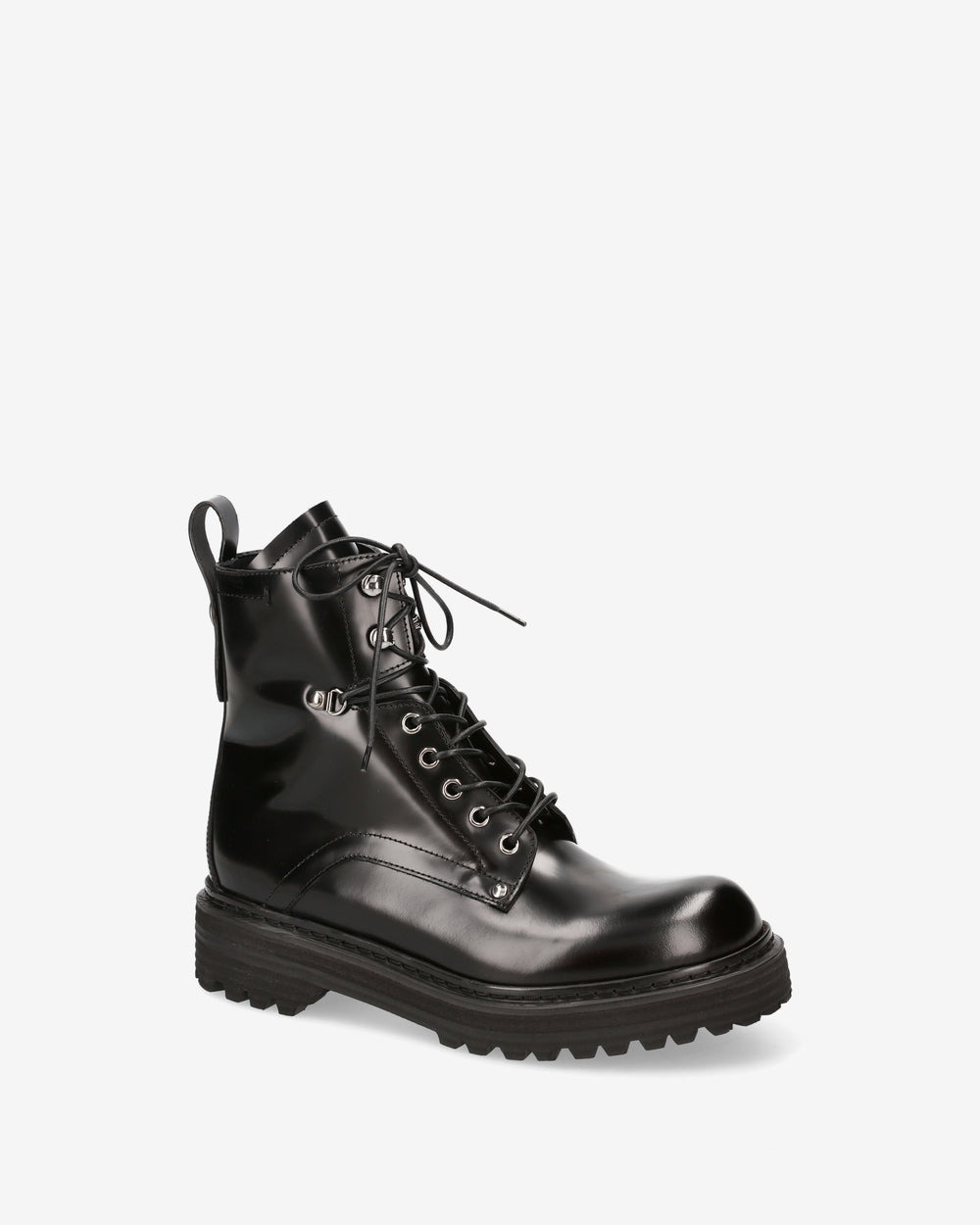 Anfibio Platform nero in pelle