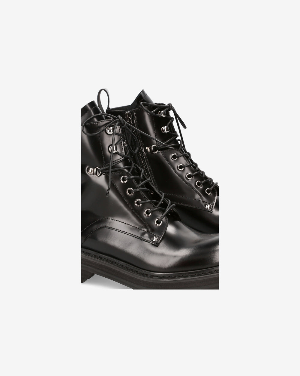 Anfibio Platform nero in pelle