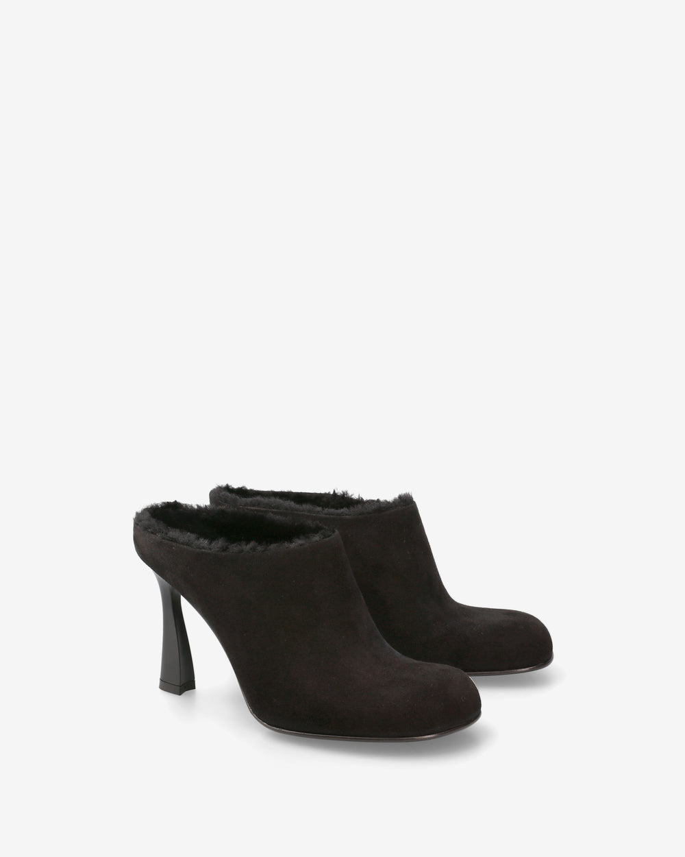 Scarpe in Montone e Pelle Nera