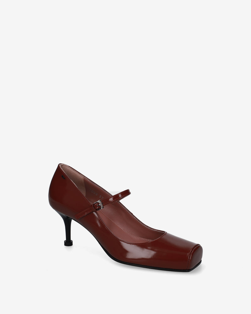 Burgundy leather Mary Janes