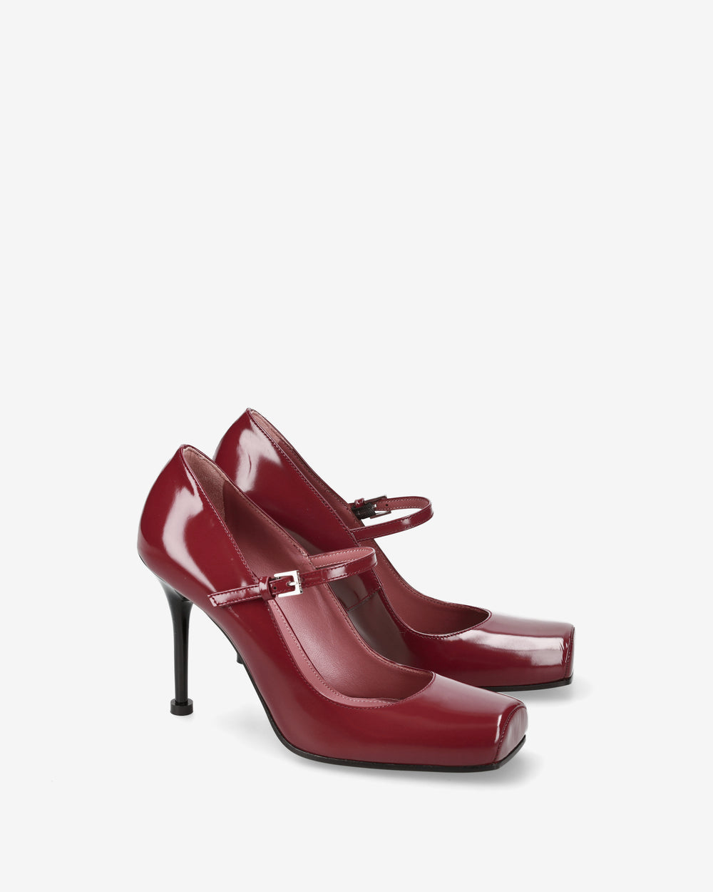 Burgundy Mary Jane with an open neckline