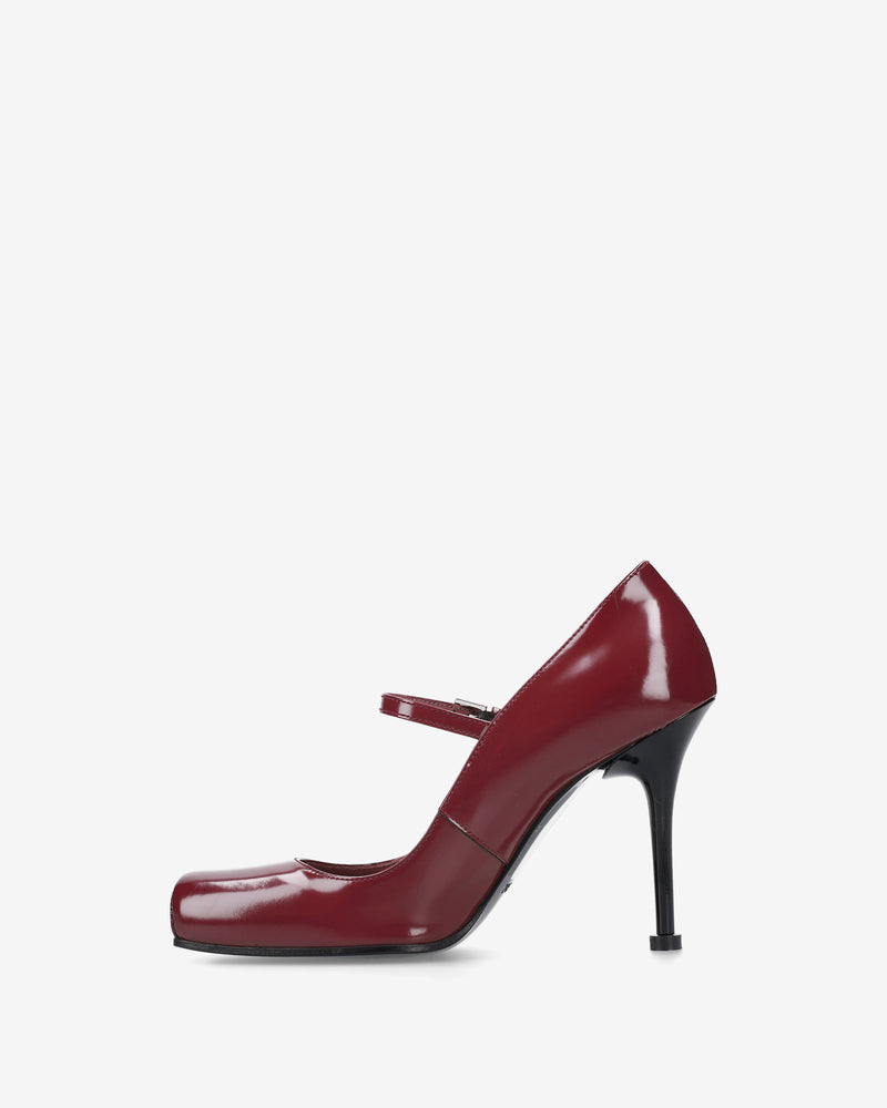 Burgundy Mary Jane with an open neckline