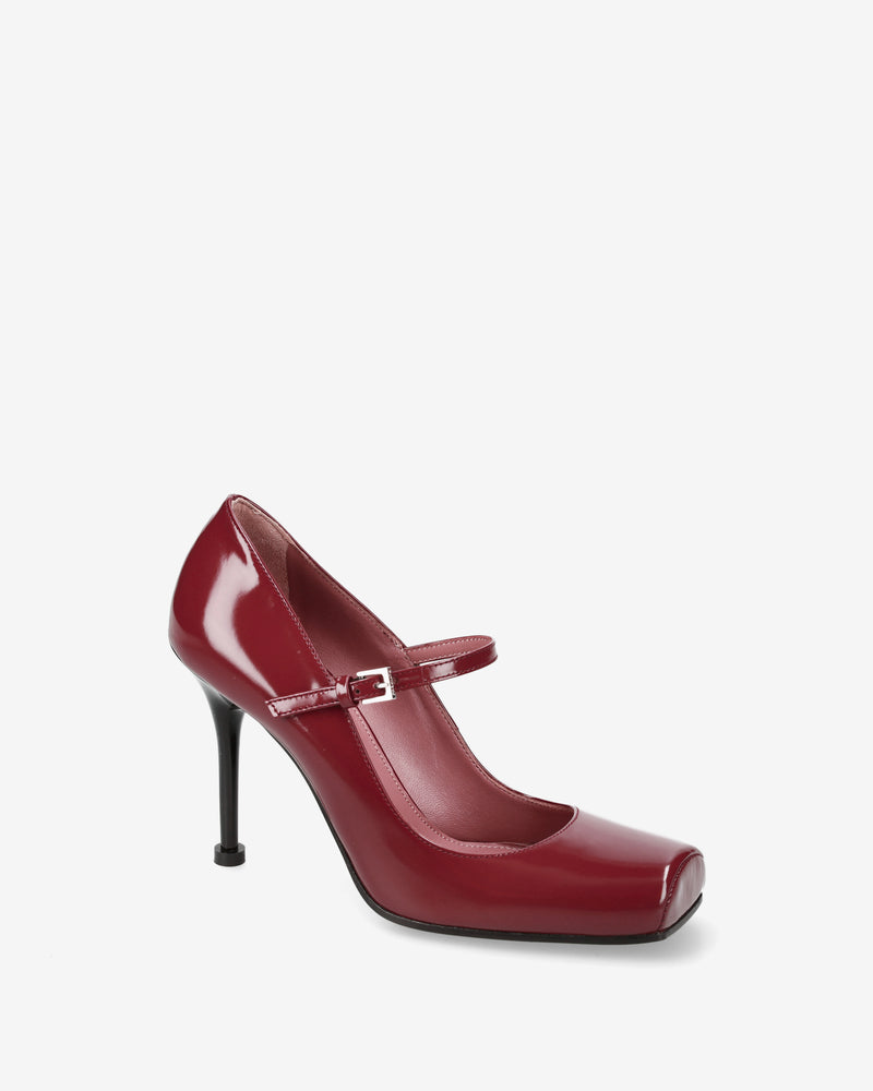 Burgundy Mary Jane with an open neckline