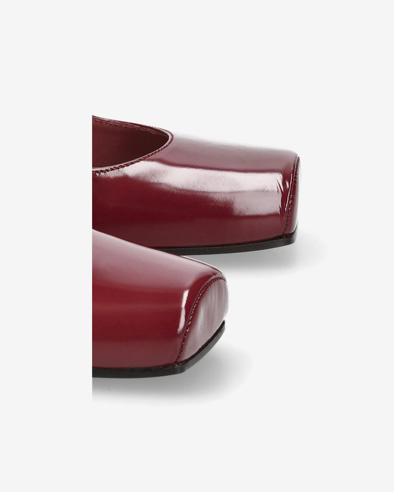 Burgundy Mary Jane with an open neckline