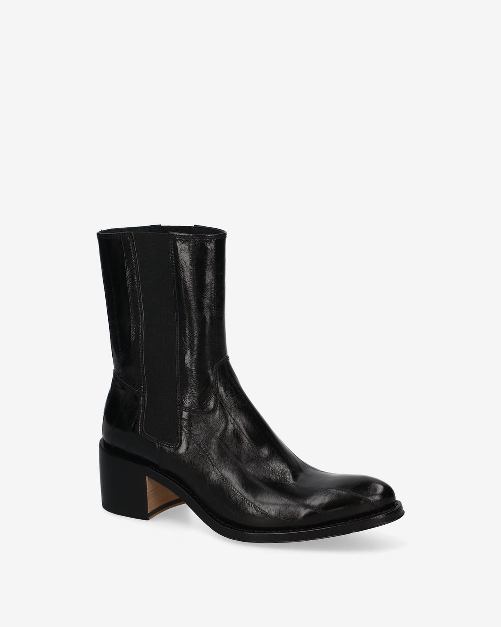 Black Eel Leather Chelsea Boots