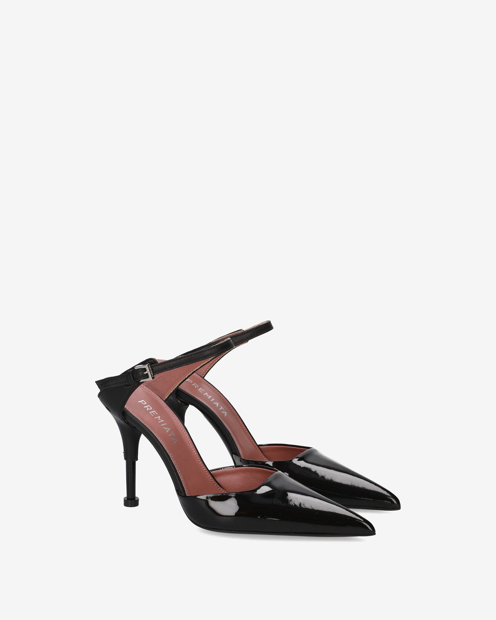 Black patent leather slingback