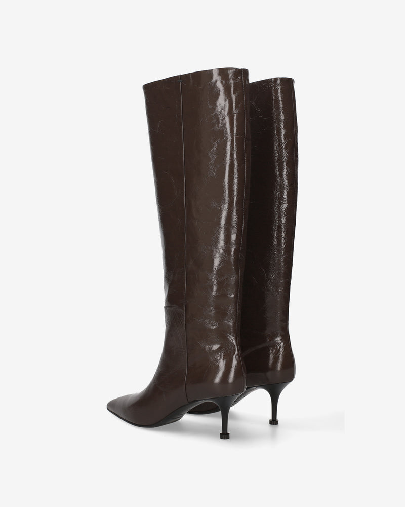 Stivali in pelle marrone