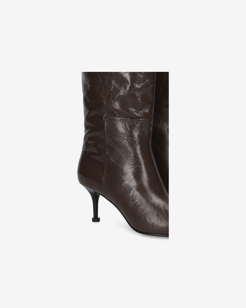 Stivali in pelle marrone