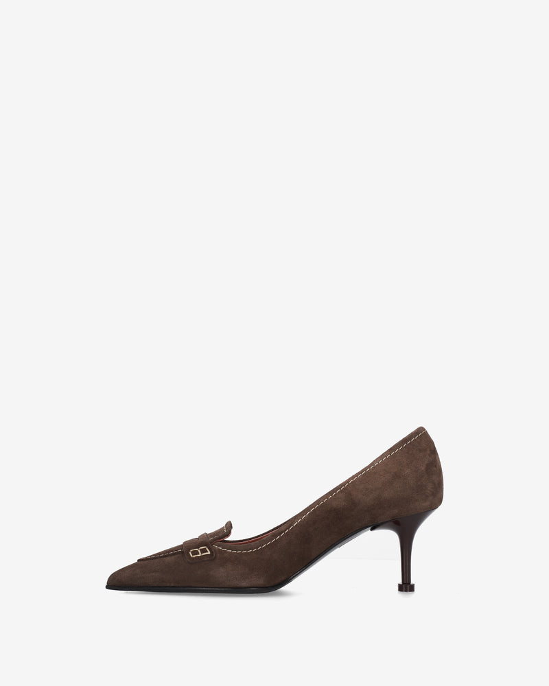 Décolleté in suede marroni