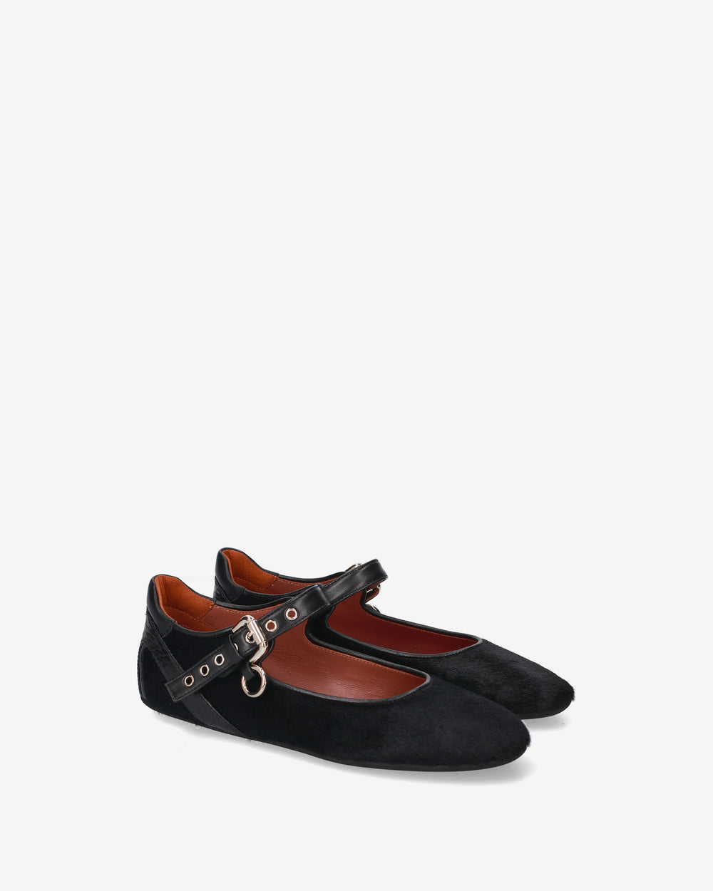Ballerina Mary Jane in cavallino con fibbia