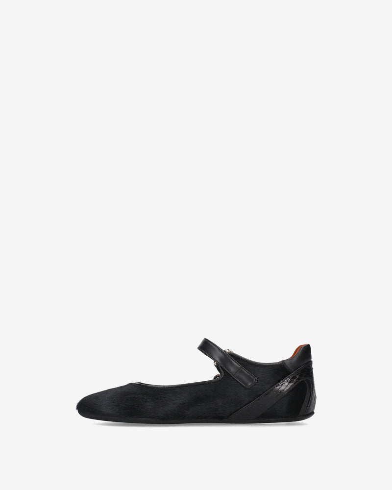 Pony-skin Mary Jane flats with a buckle