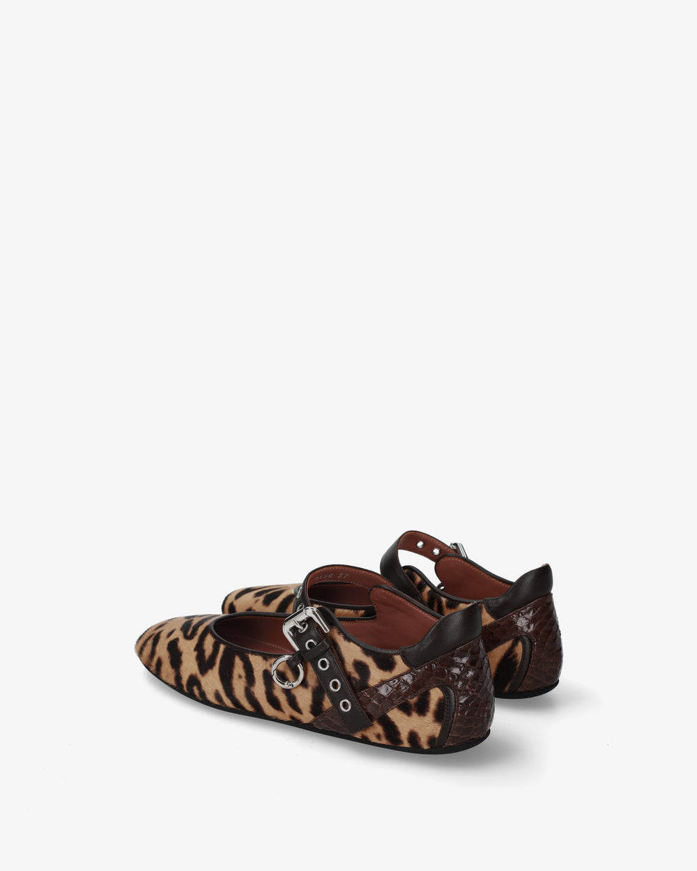 Pony-skin Mary Jane flats with a buckle
