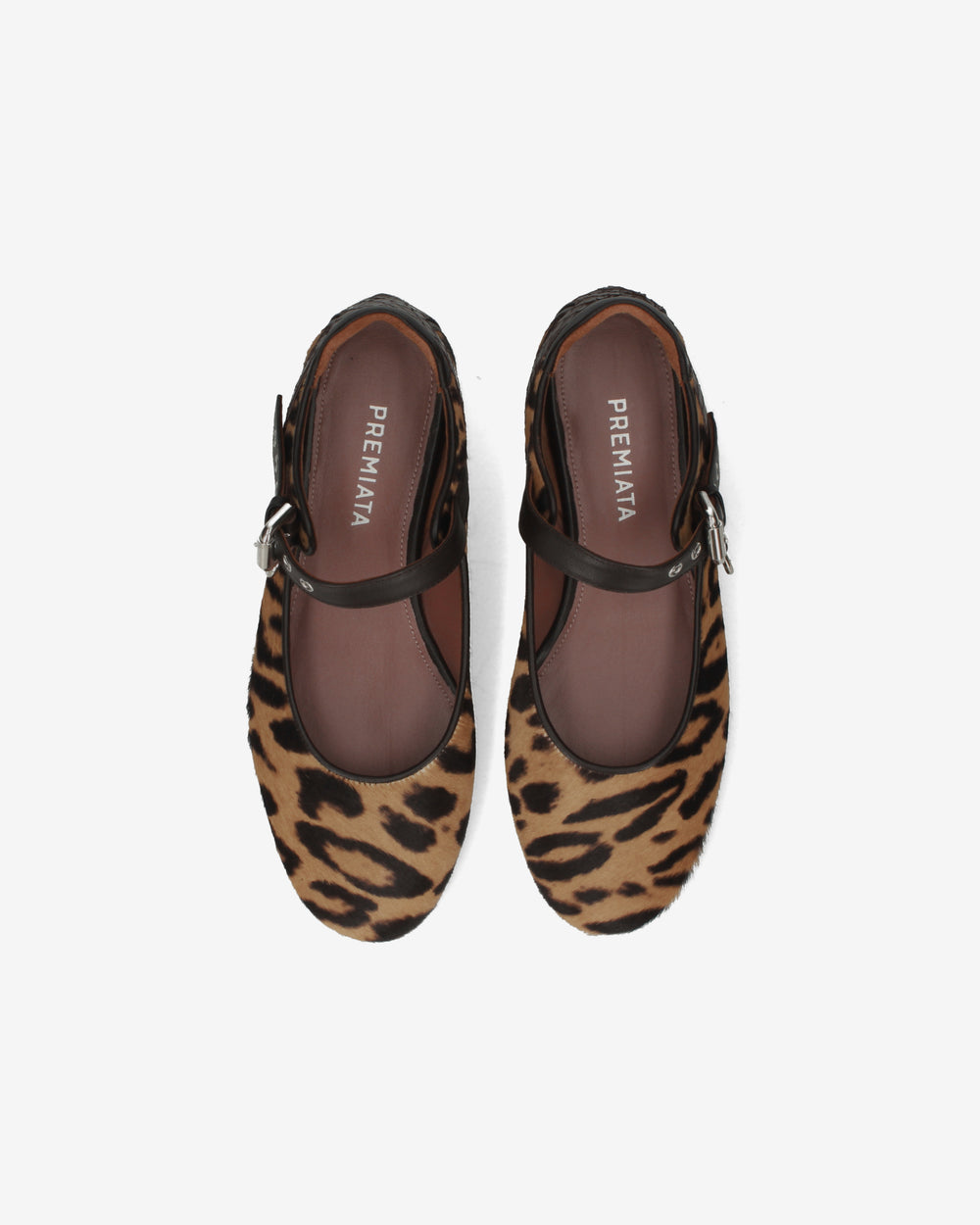 Pony-skin Mary Jane flats with a buckle