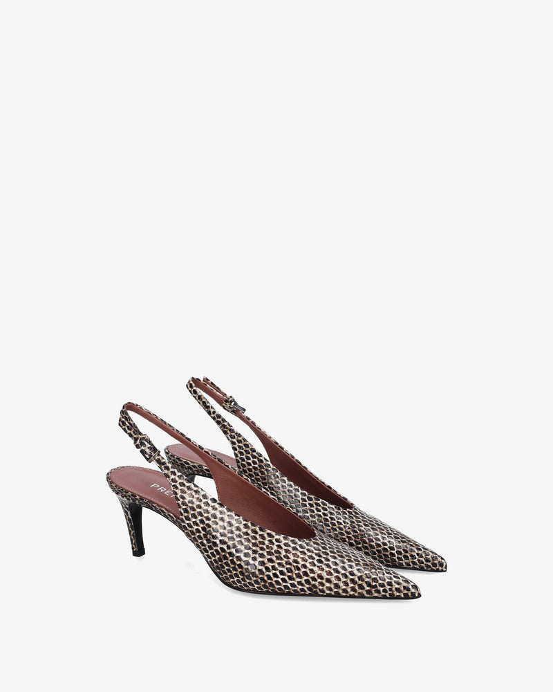 Décolleté Slingback stampa Pitone