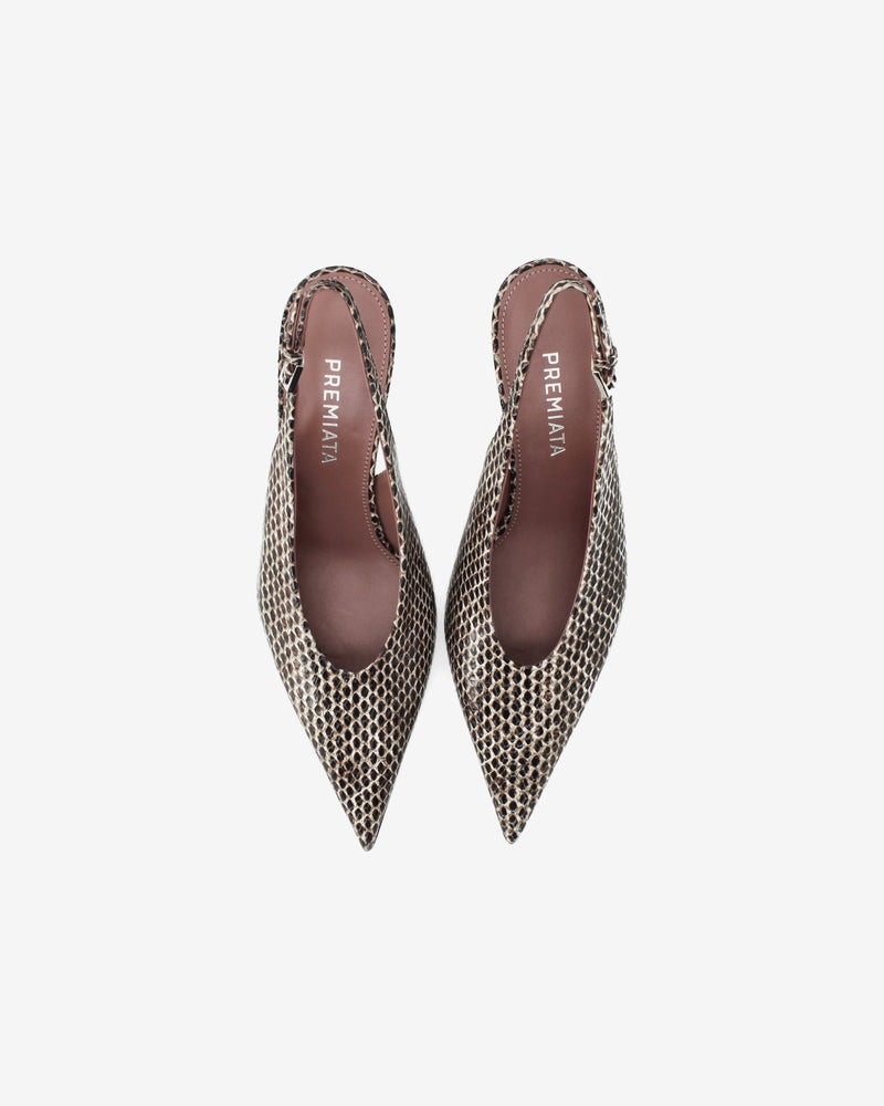 Décolleté Slingback stampa Pitone