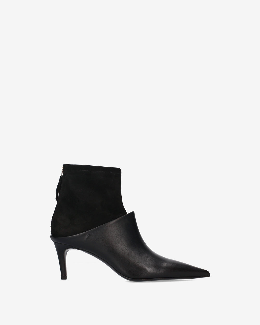 Black Leather and Suede Ankle Boots