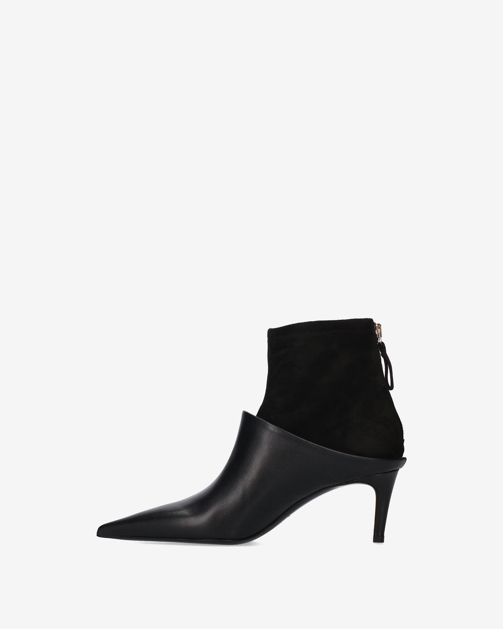 Black Leather and Suede Ankle Boots