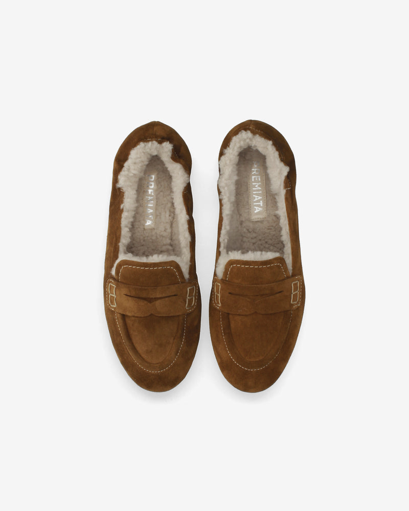 Pocket Suede and Shearling Loafers